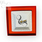 Piatto quadrato con design celestiale nella scatola arancione Richard Ginori