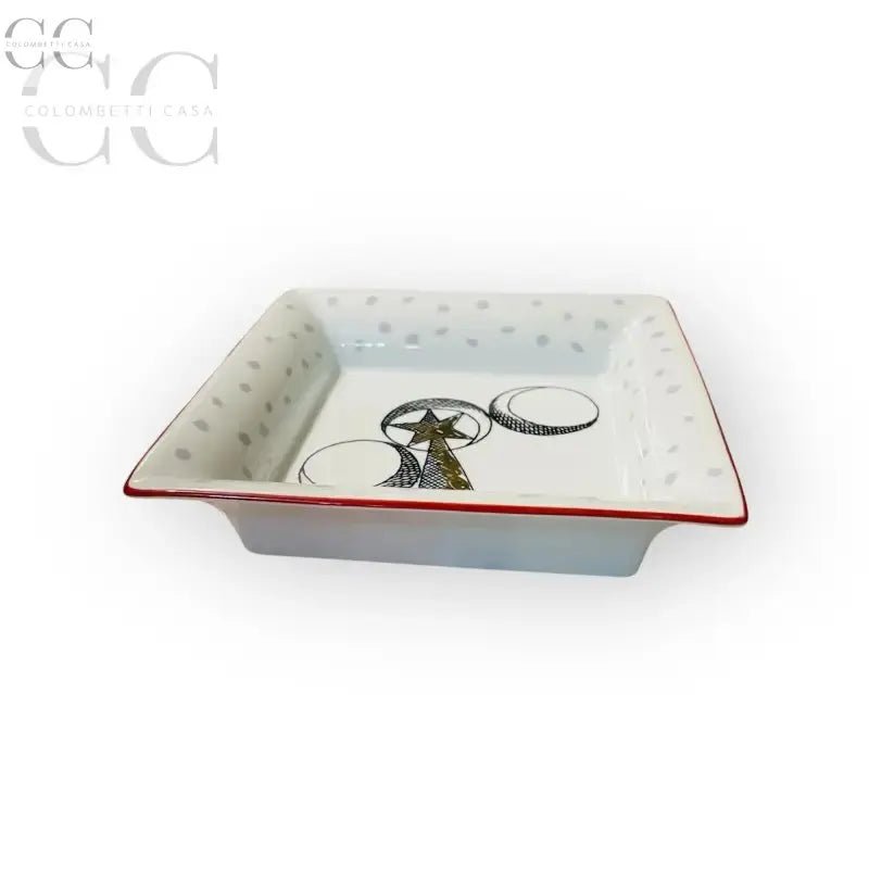 Piatto quadrato in ceramica Portaldoci con design di stella e luna Richard Ginori