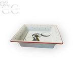 Piatto quadrato in ceramica Portaldoci con design di stella e luna Richard Ginori