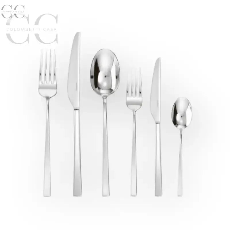 Set posate 36 pezzi Linea Q acciaio Sambonet con elegante posate in argento