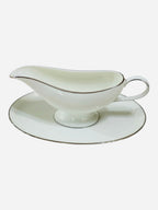 Salsiera porcellana Bone China Bianca filo platino Richard Ginori