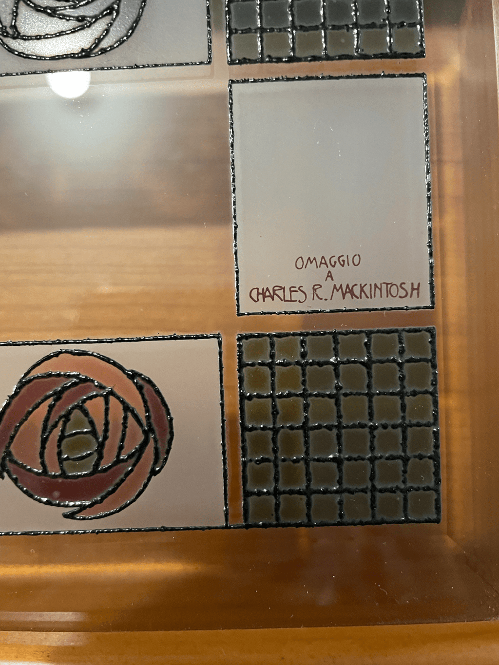 Scatola in legno con vetro decorato con rose - Colombetti Casa