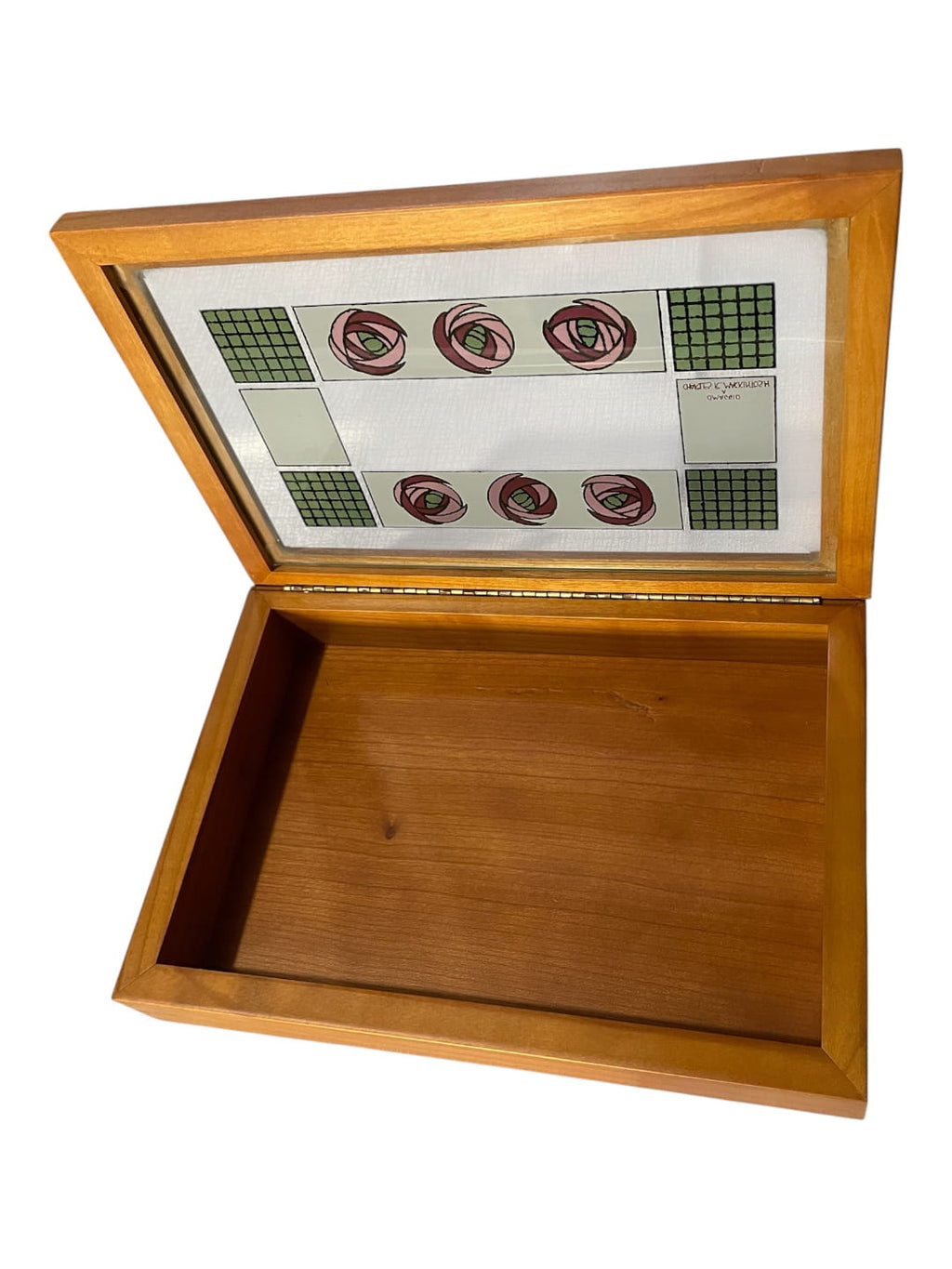 Scatola in legno con vetro decorato con rose - Colombetti Casa