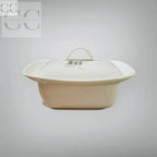 Casseruola bianca con coperchio Scatola porcellana Villeroy&Boch per tazzine e piatti