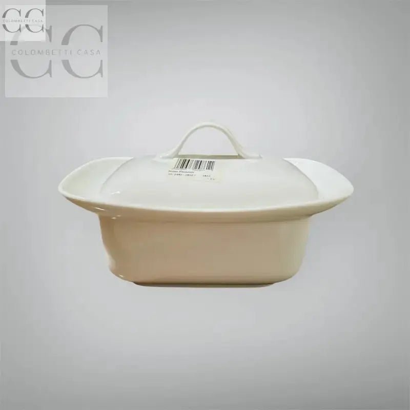 Casseruola bianca con coperchio Scatola porcellana Villeroy&Boch per tazzine e piatti