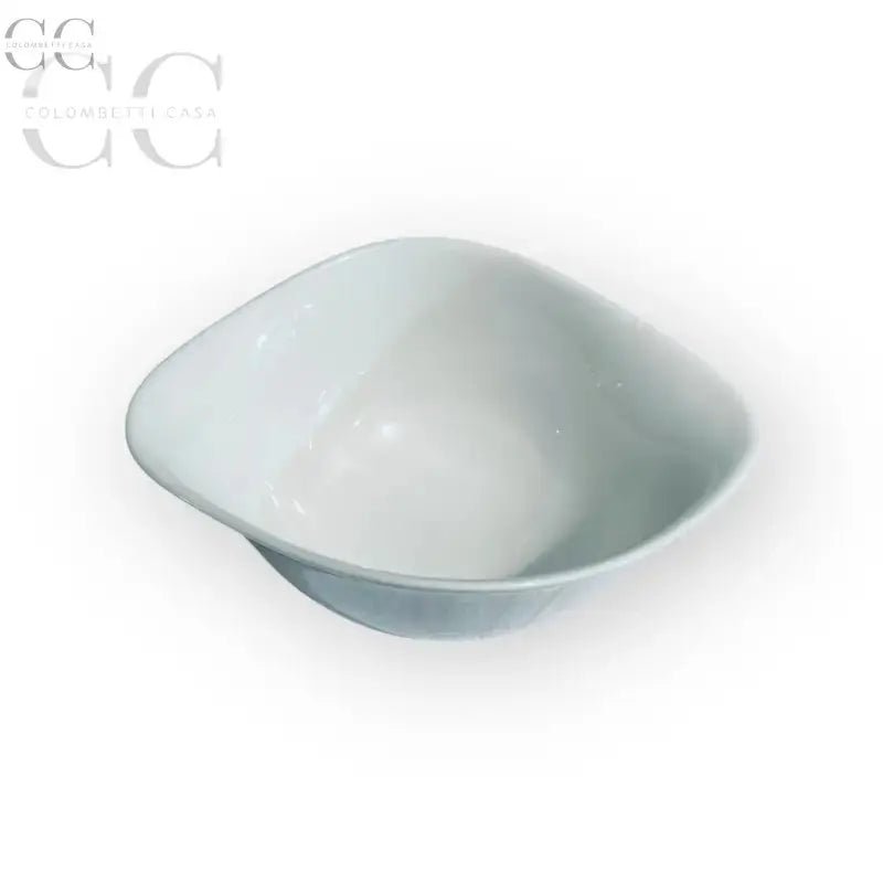Scodella ovale Dune Lines bianco porcellana Villeroy&Boch in una ciotola bianca quadrata