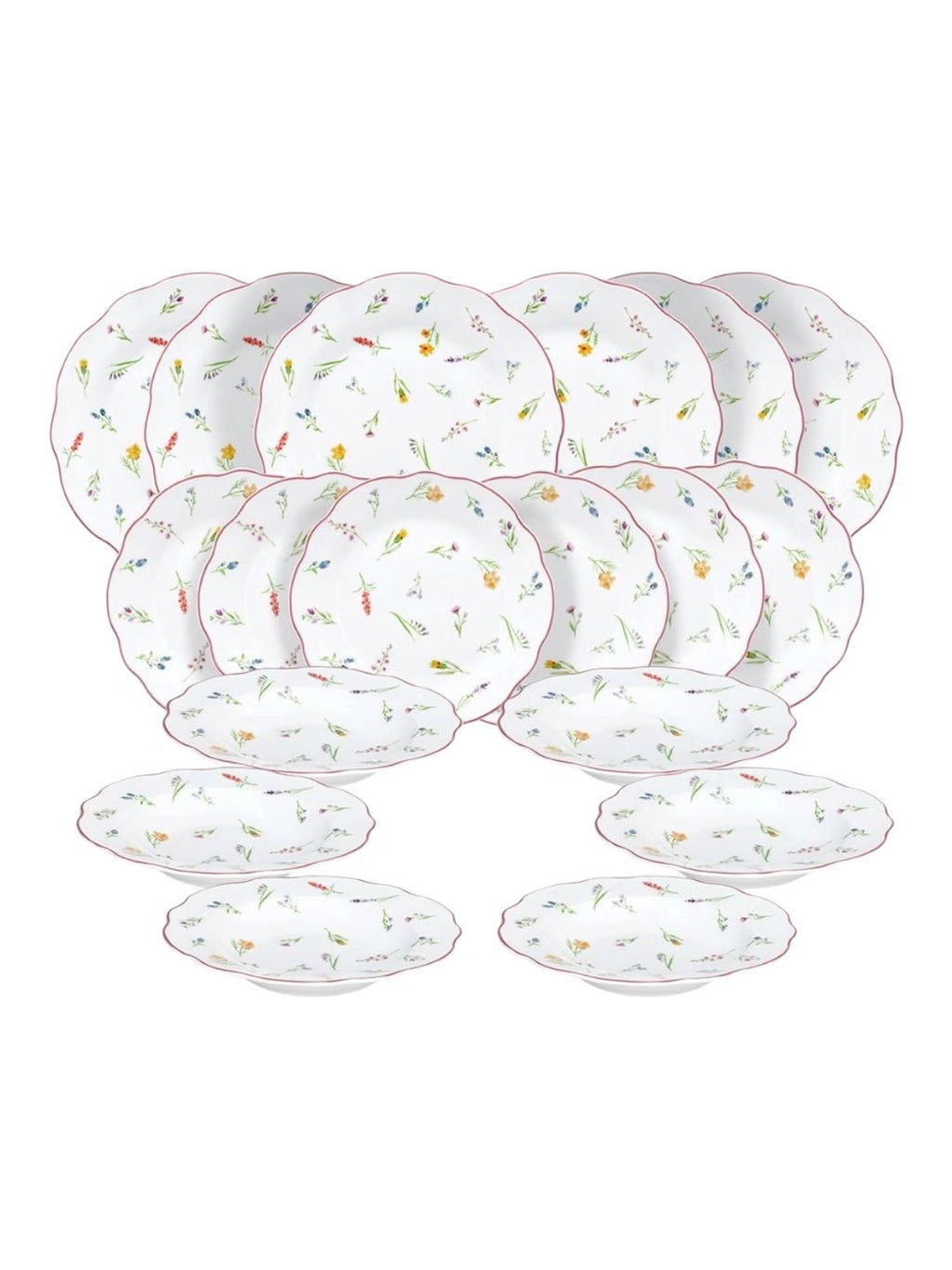 Servizio piatti 18 pezzi Millefiori porcellana Tognana