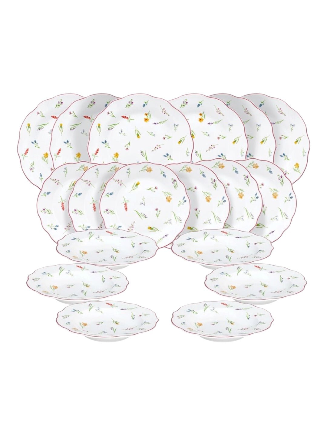 Servizio piatti 18 pezzi Millefiori porcellana Tognana