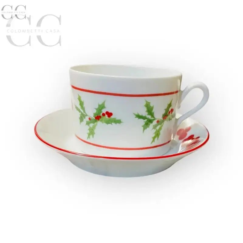 Tazza e saucer Richard Ginori con design di agrifogli in porcellana elegante
