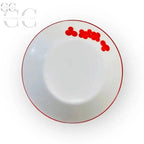 Piatto bianco con bordo rosso e design di bacche per tazze Richard Ginori