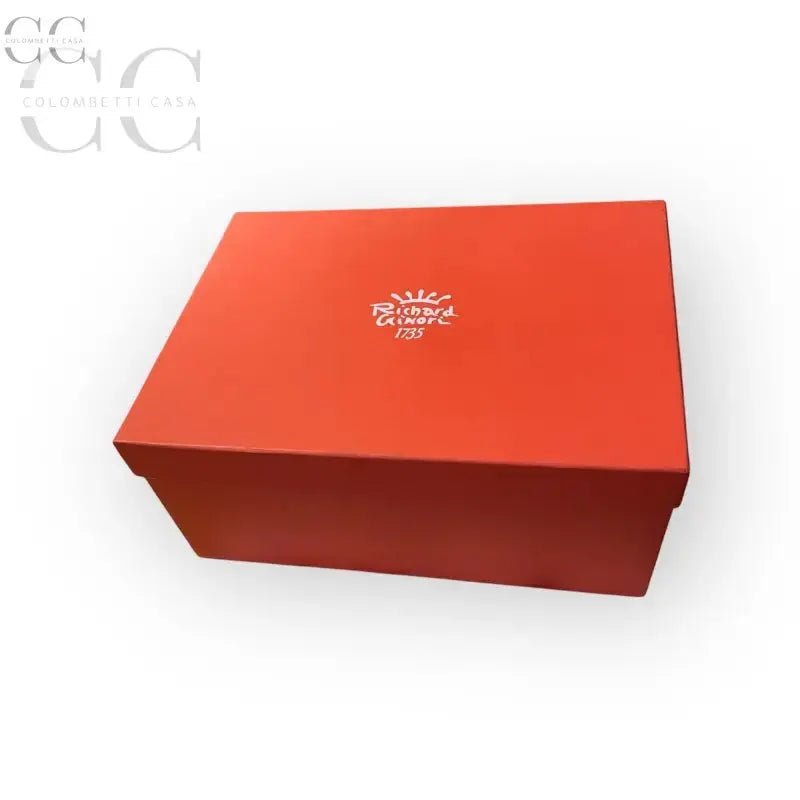 Scatola rettangolare rossa per set 2 tazze da tè Richard Ginori con agrifogli
