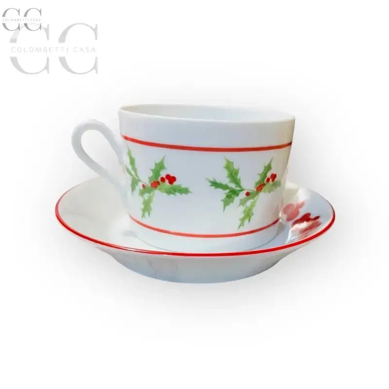 Tazzine Richard Ginori con design di agrifoglio in porcellana bianca