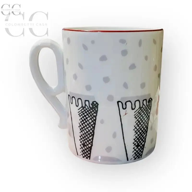 Tazza mug Richard Ginori in ceramica bianca con design di castello