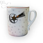 Mug bianco con design di stella e cometa, tazze Richard Ginori eleganti