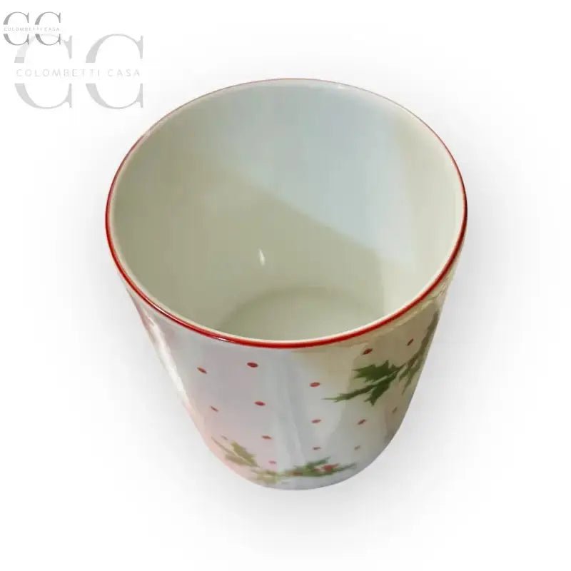 Tazza in ceramica natalizia con agrifoglio di Richard Ginori per festeggiare il Natale