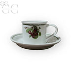Tazza e piattino a tema ciliegia del Set 4 tazze caffè ceramica inglese Portmeirion