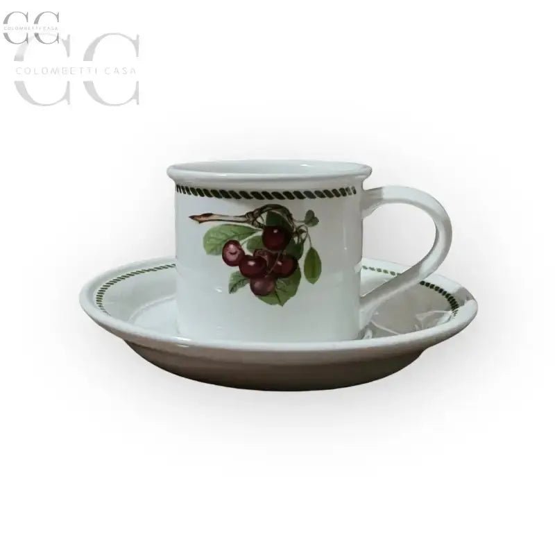 Tazza e piattino a tema ciliegia del Set 4 tazze caffè ceramica inglese Portmeirion