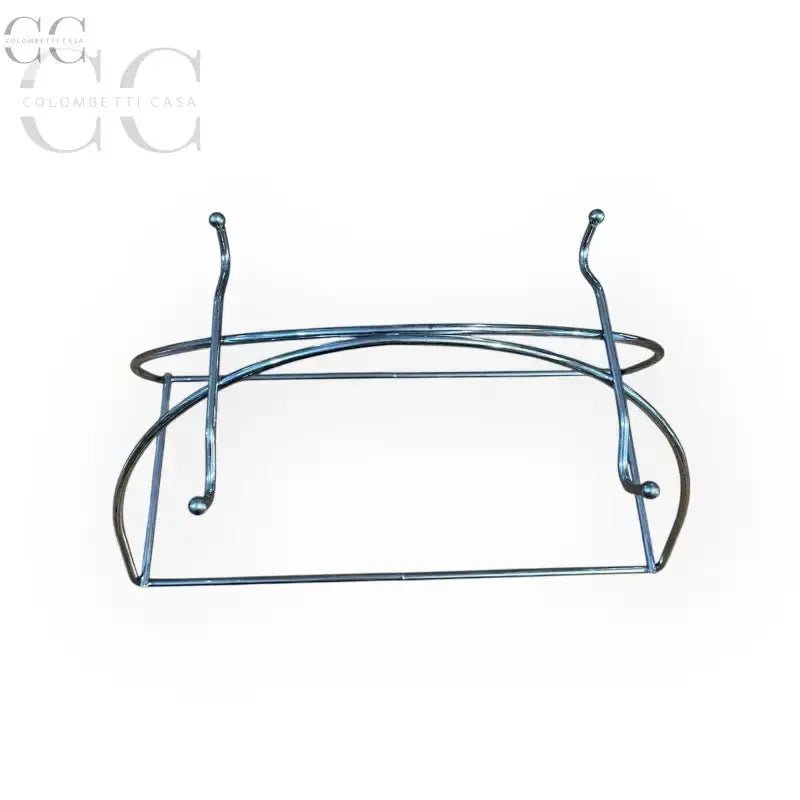 Set 4 tazze in porcellana con supporto su rastrelliera in filo di ferro cromato