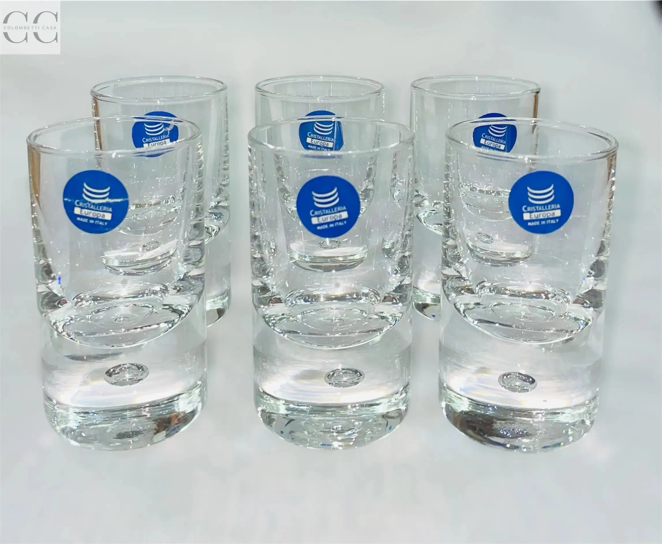 Set 6 bicchieri liquore- amaro cristallo cristalleria Europa Zurigo Colombetti Casa