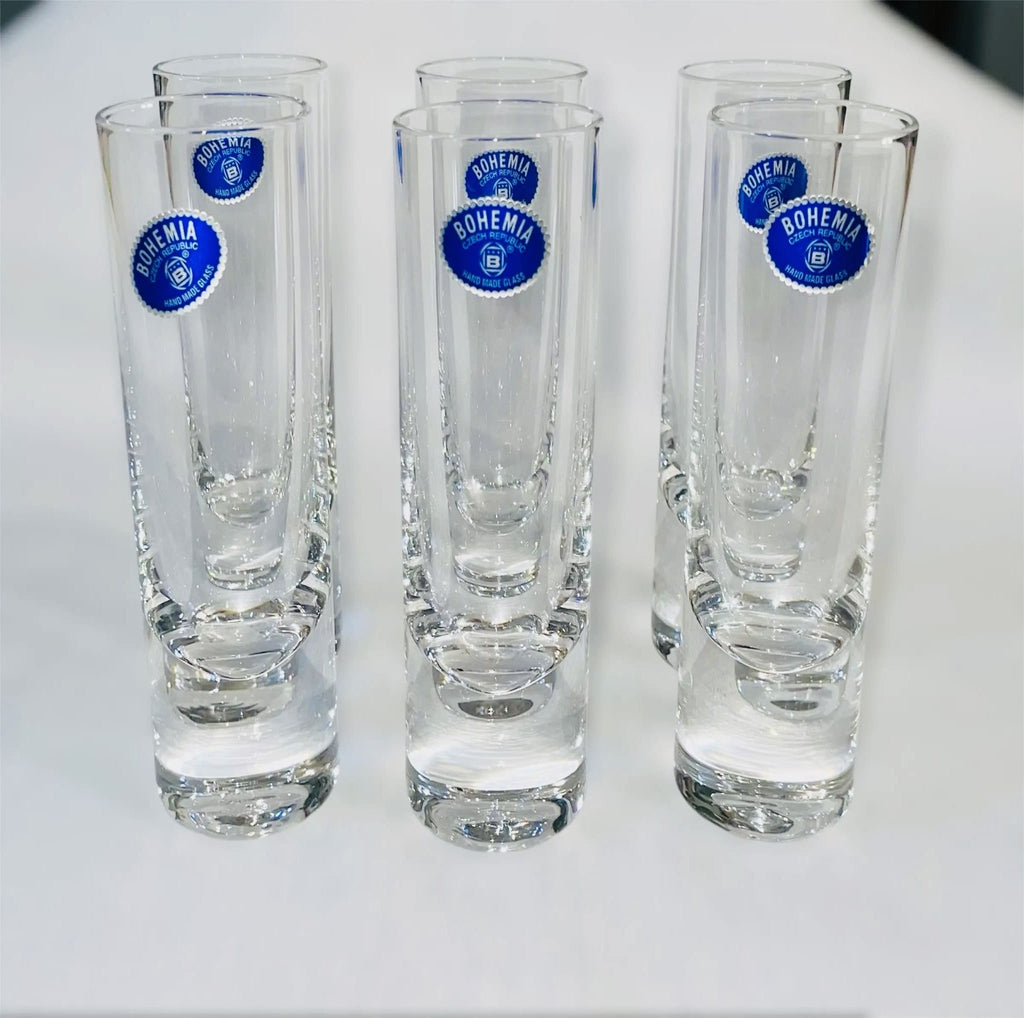 Set 6 bicchieri vodka cristallo di Boemia