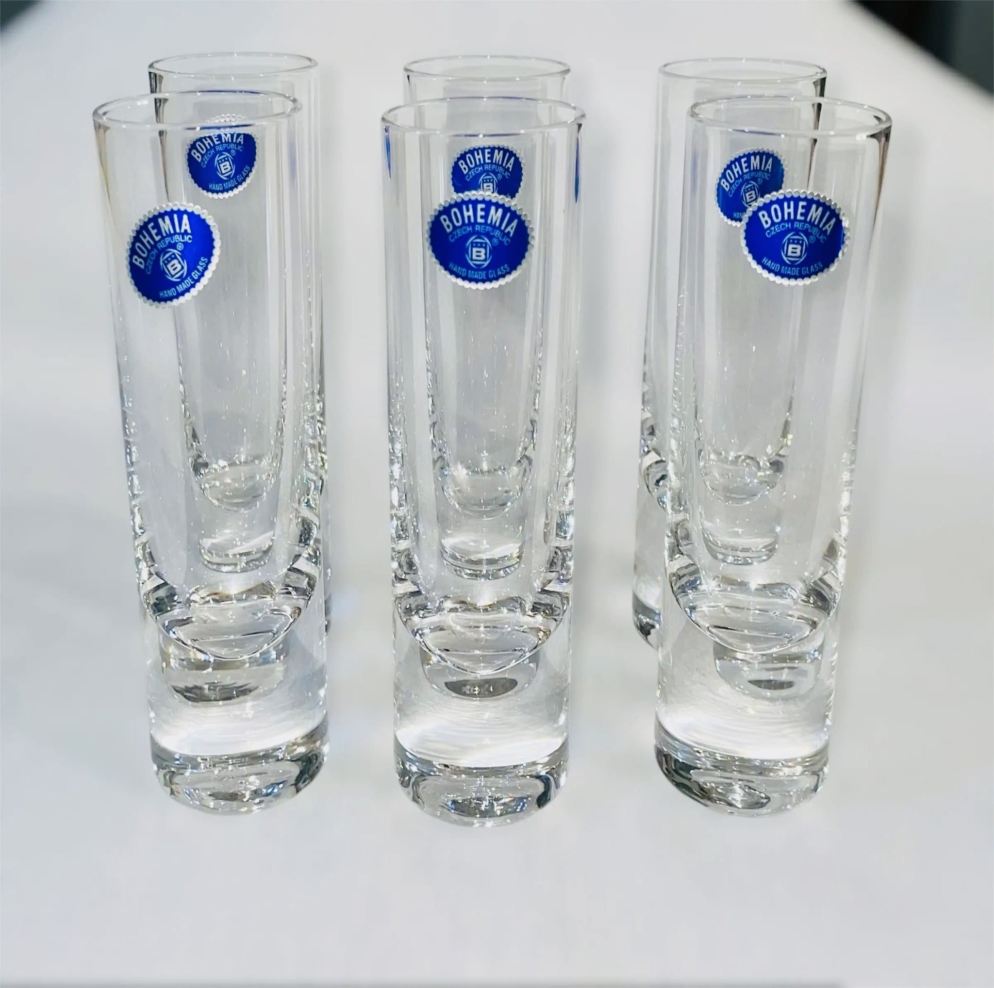 Set 6 bicchieri vodka cristallo di Boemia