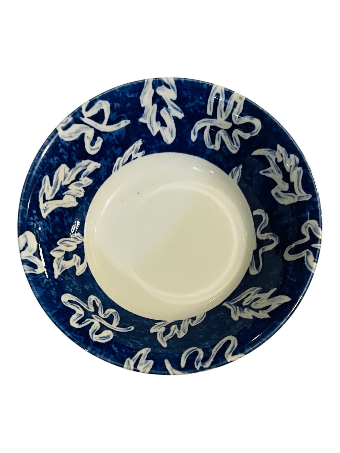 Set 6 ciotoline bordo blu con foglie ceramica inglese - Colombetti Casa