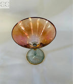 Set 6 coppe rosso e azzurro con bordo oro Pierre Cardin Colombetti Casa