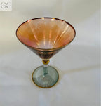 Set 6 coppe rosso e azzurro con bordo oro Pierre Cardin Colombetti Casa