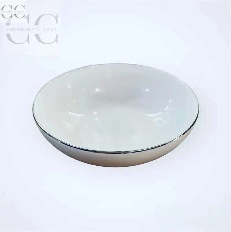 Ciotola in porcellana bone china bianca con rifinitura argento Richard Ginori