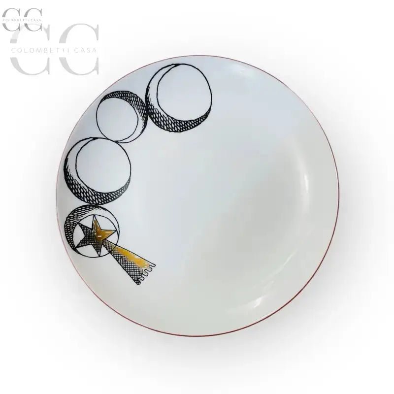 Piatto bianco con design celestiale della Richard Ginori per tazze e tazzine