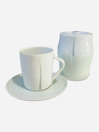 Set 6 tazze caffè con zuccheriera Libra Green porcellana Azberg