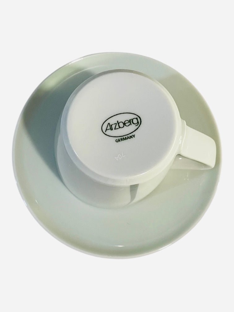 Set 6 tazze caffè con zuccheriera Libra Green porcellana Azberg