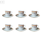 Set 6 tazze caffè decoro marmellate porcellana Weissestal Colombetti Casa
