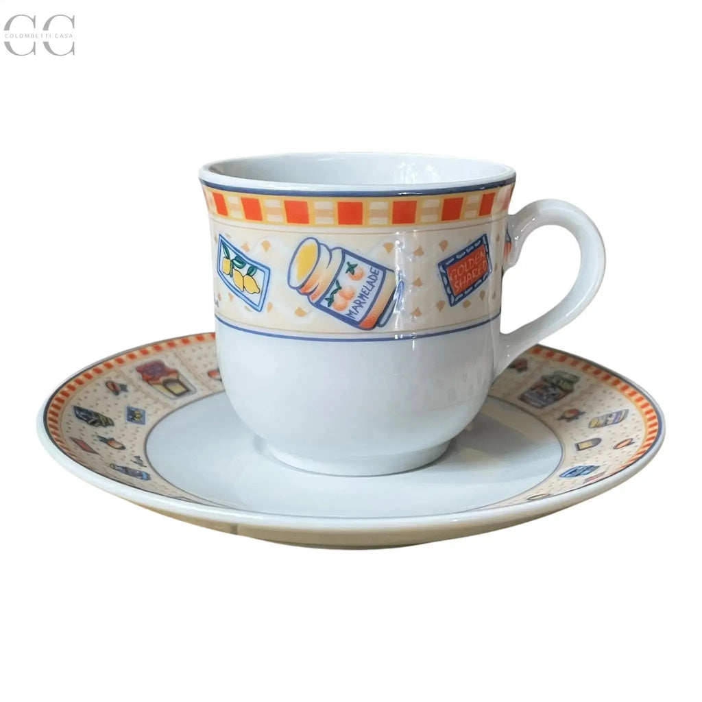 Set 6 tazze caffè decoro marmellate porcellana Weissestal Colombetti Casa