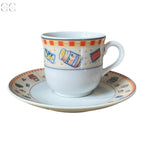 Set 6 tazze caffè decoro marmellate porcellana Weissestal Colombetti Casa