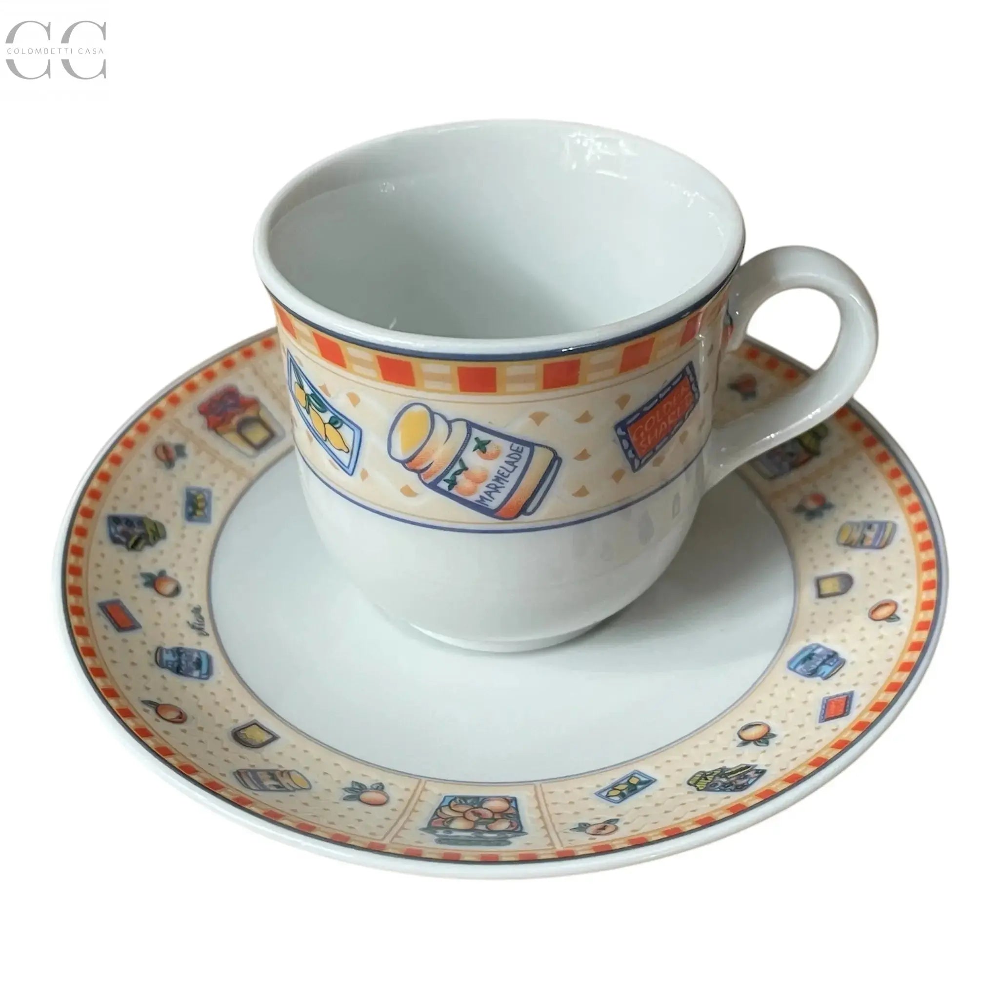 Set 6 tazze caffè decoro marmellate porcellana Weissestal Colombetti Casa