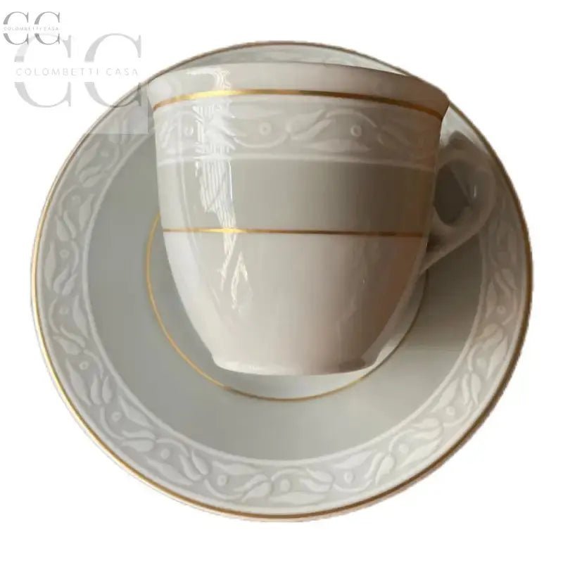 Tazzine eleganti in porcellana Weissestal con piatto e rifinitura dorata