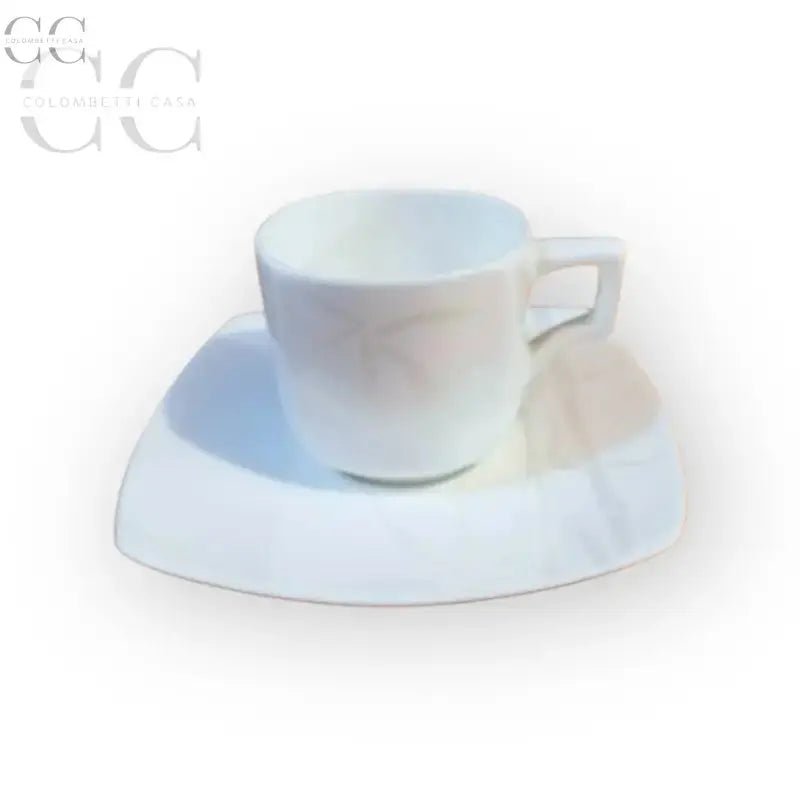 Set di tazze Richard Ginori in porcellana, elegante teacup e saucer bianchi