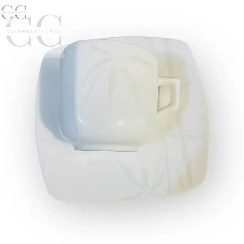 Tazze Richard Ginori bianche in porcellana con piattino del set Vela Bamboo