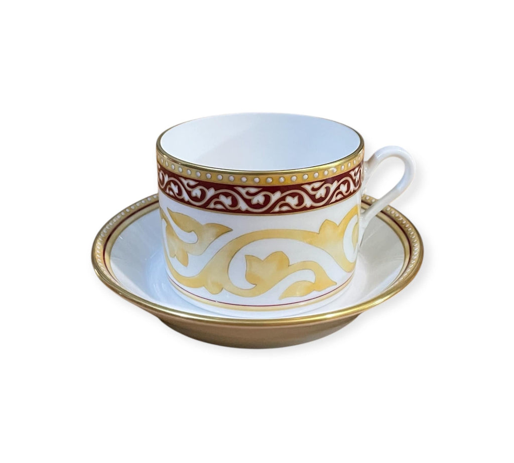 Set 6 tazze the giallo - bordeaux e oro zecchino Richard Ginori