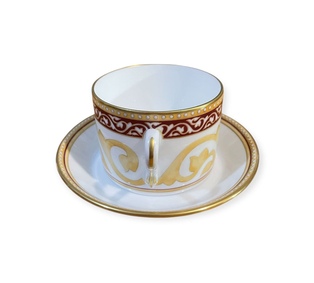 Set 6 tazze the giallo - bordeaux e oro zecchino Richard Ginori