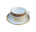 Set 6 tazze the giallo - bordeaux e oro zecchino Richard Ginori