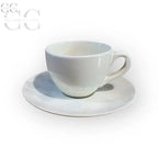 Tazza e piattino in ceramica bianca del set Rose&Tulipani da caffè