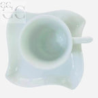 Tazzina bianca Richard Ginori con piattino, parte del Set 6 Tazzine da caffè Dedalo