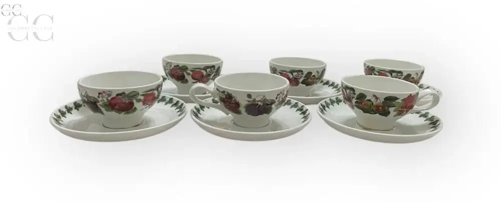 Set di tazzine da caffè espresso Pomona, ceramica Portmeirion con motivo floreale