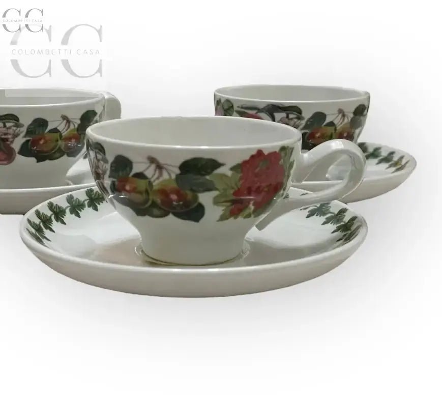 Set di 6 tazzine da caffè espresso Pomona di ceramica Portmeirion con motivi floreali