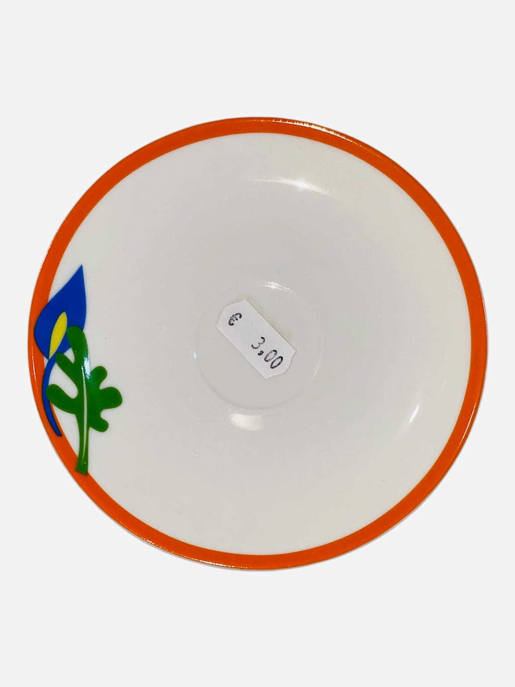 Set 6 tazzine da caffè filo arancione e foglie blu e verde