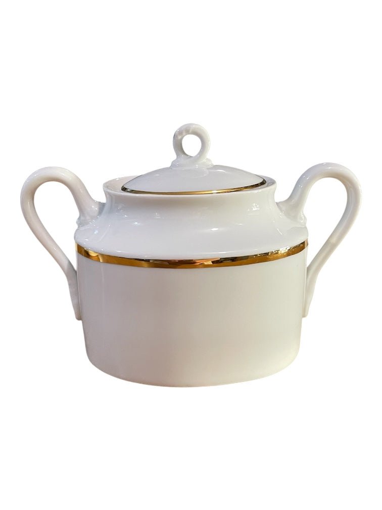 Set 6 tazzine da caffè in fine porcellana bianca con filo oro Ginori