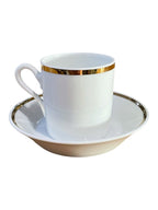 Set 6 tazzine da caffè in fine porcellana bianca con filo oro Ginori
