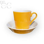 Tazza e piattino giallo in ceramica del Set 6 tazzine da caffè Tric Arzberg